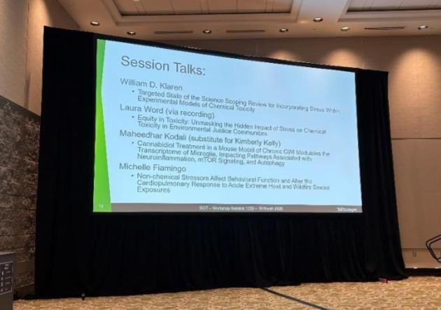 workshop session info on a big screen